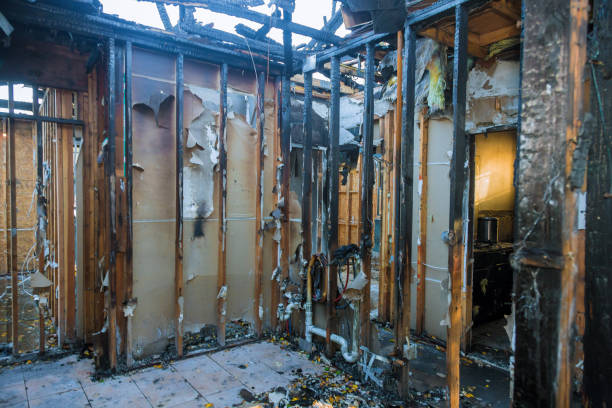 Professional Emergency Fire Damage Restoration technician working in Kensington, MD